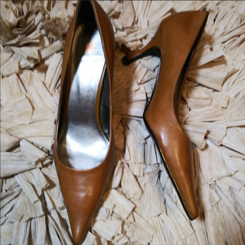 Genuine Cognac Leather Pumps